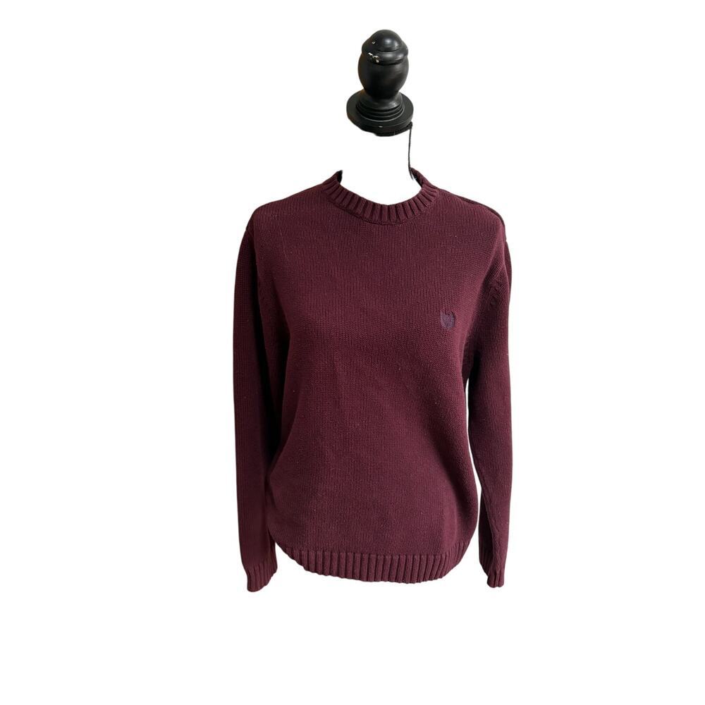 Vintage 90s Chaps 100% Cotton Crewneck Sweater Men’s M Women’s L Maroon Knit